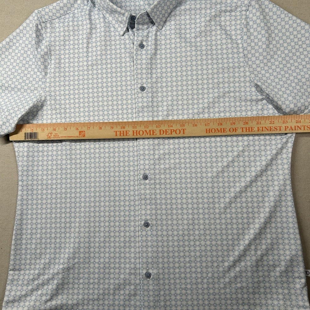 7 Diamonds Shirt Mens XL 4-Way Stretch Geometric Camp Button Up Tropical Preppy - Picture 7 of 9